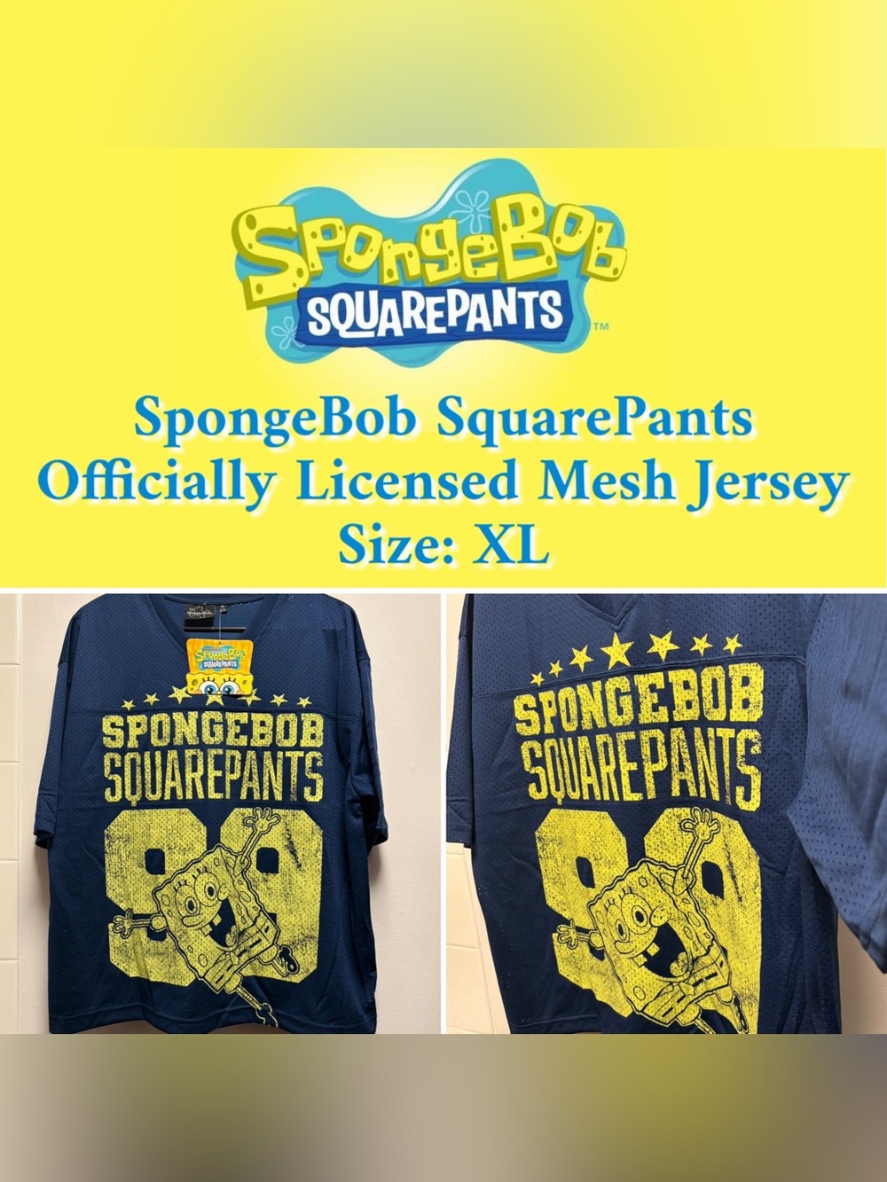 Nickelodeon - SpongeBob SquarePants Officially Licensed Mesh Jersey (XL-New)